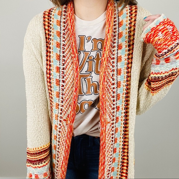 Bonfire Fringe Aztec Cardigan - Fate - Picture 2 of 7